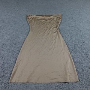 SPANX Mini Slip Dress Womens Large Beige Pull On Stretchy Short
